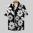 thumbnail image 3 of Black And White Ink Flower Men's Shirts Short Sleeve Casual Shirts Button Down Shirt for Men Beach Summer Wedding Shirt, 3 of 6