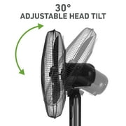 Holmes 16 Digital Stand Fan, 3-Speed, 3 Modes, Oscillating, Timer, Remote, Black