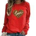 thumbnail image 2 of Blouse pour Femmes Nouveau Imprimé Léopard Amour Manches Longues T-shirt Col Rond, 2 of 5