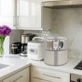thumbnail image 4 of Farmhouse Gray Pressure Cooker Cover Sripes Cream Background Dust Cover for Kitchen Appliances with Top Handle & Storage Pockets, Fits 6 Quart Instant Pot, Air Fryer, Crock Pot, 4 of 9