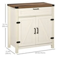 thumbnail image 3 of HOMCOM Farmhouse Sideboard Buffet Cabinet with Drawer and Adjustable Shelf, 3 of 10