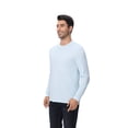 thumbnail image 3 of Zfeel Men Long Sleeve Poly T-Shirt, Pure Dry Fit High Performance Crewneck Tee, Light Blue, S, 3 of 5