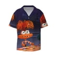 thumbnail image 2 of Lsque inside out 2 print Men's Cuban Collar Short Sleeve Shirt Summer Beachwear Casual Button Down Fashionable Vacation Leisure Shirt-X-Large, 2 of 7