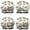 Cartoon Construction Vehicles, variant on Shower Caps,Cartoon Tractors Carrots Gray Pattern Waterproof Shower Cap for Women 4 Pieces,Double Reusable Hair Cover for Shower PEVA Elastic Stretch Hem