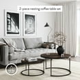 thumbnail image 6 of Nathan James Stella Round Nesting or Stacking Coffee Table Set of 2 Wood Finish Metal Frame, Warm Nutmeg/Black, 6 of 7