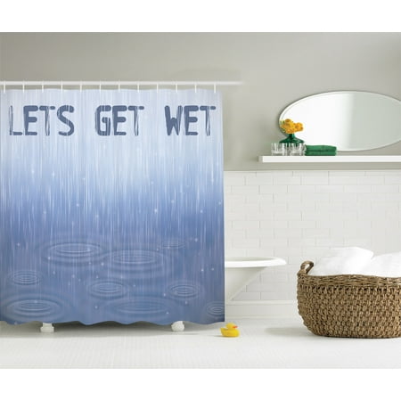 Blue And White Romantic Sexy Quote Lets Get Wet Fabric Ombre Sea