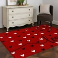 thumbnail image 4 of Black White Washable Area Rug 2.7 x 5 ft Love Heart Valentines Red, Soft Non Slip Rugs Stain Repellent Indoor Felt Carpet for Living Dining Room Bedroom Home Office, 4 of 9