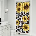 thumbnail image 2 of Yellow Floral Wildflower Boho Shower Curtain 36x72 with Hooks, Sunflower Bee Butterfly Pattern, Quick-Dry Rustic Polyester for Country Farmhouse Vintage Decor, 2 of 5