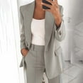 thumbnail image 2 of DondPO Blazers for Women Top Jacket Ladies Wear Loose Sleeve Top Casual Blouse Women Long Women's Blouse Blazers for Women Business Casual Work Office Suit Jackets Gray M, 2 of 3