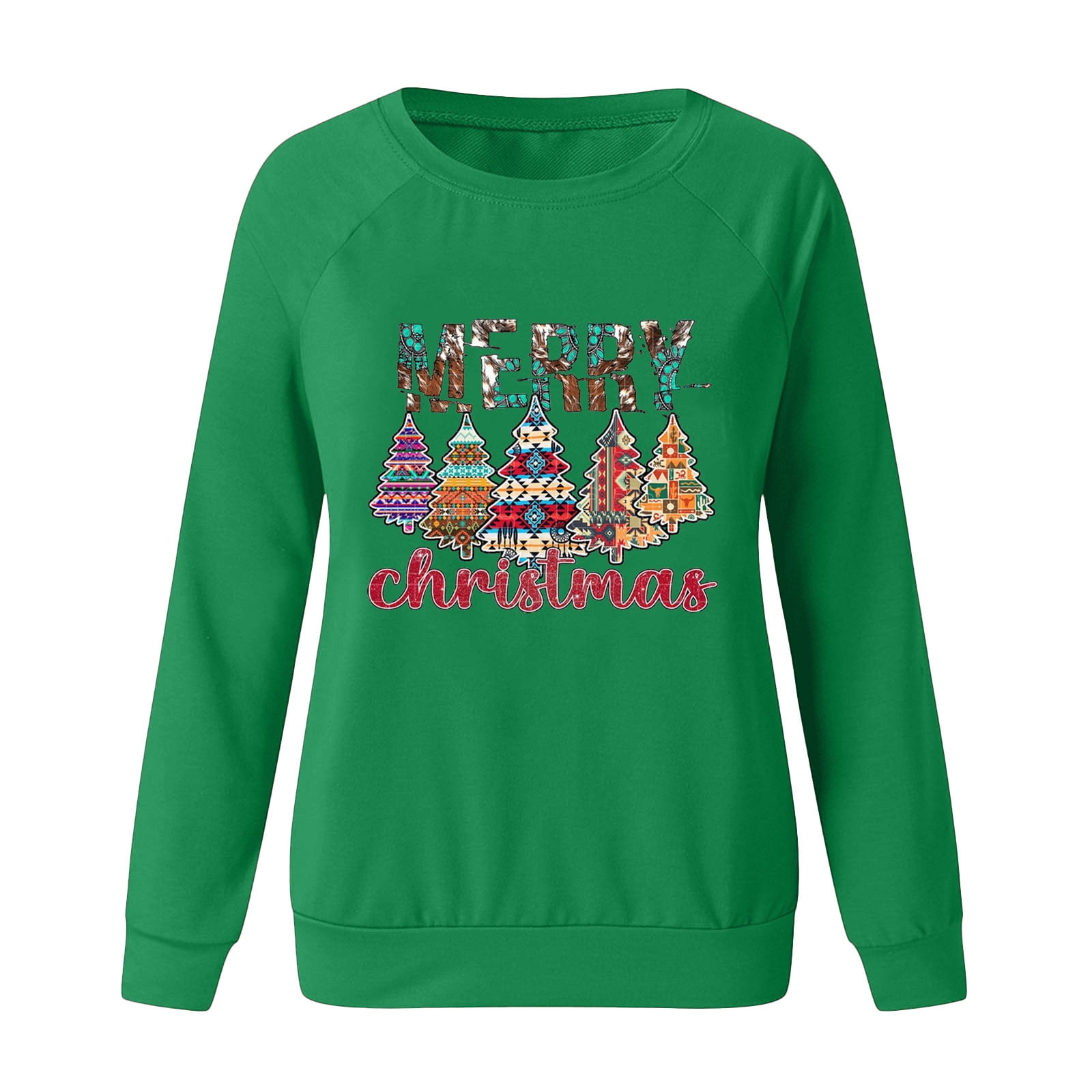Sweatshirt De Noël Femme "Merry Christmas" - Motif Verre à Vin, Manches Longues, Tailles S-3XL
