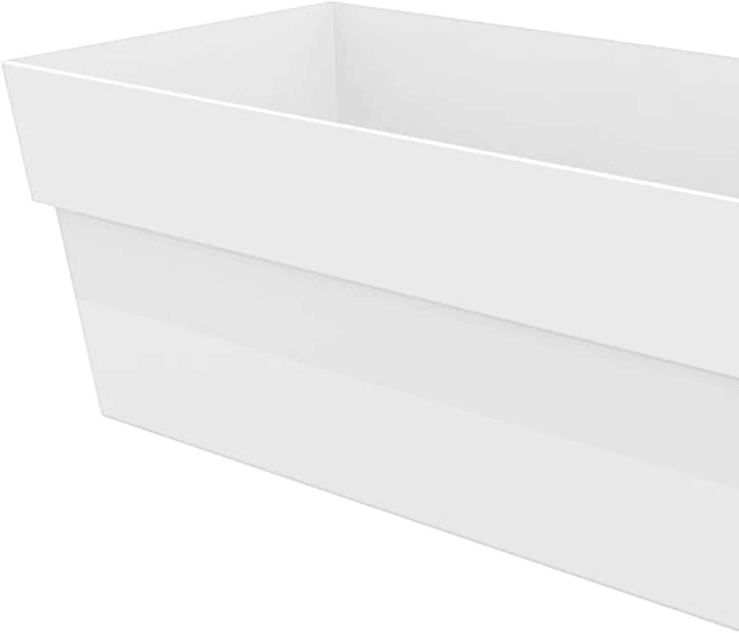 Bloem Finley 24" Deck Rail Rectangle Planter Window Boxes, Casper White