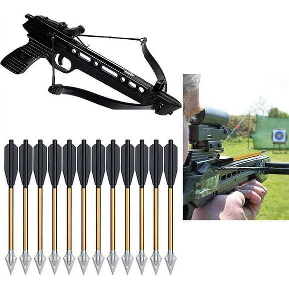 12Pcs 6.3 Inch Aluminium Crossbow Bolts Arrows with High Impact Bolts for Mini Crossbow Hunting