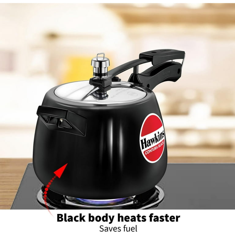 Hawkins Hard Anodised Pressure Cooker 4 Liter Contura Black Walmart