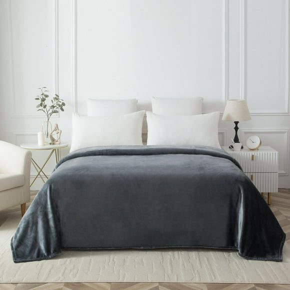 Mainstays Plush Blanket Gray K