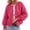 wei163-Hot Pink, variant on IWRICH Women's Button down Lightweight Cardigan Sweater Cute Fall Fashion Lantern Long Sleeve Crew Neck Solid Color Tops L