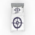 thumbnail image 2 of Ambesonne Compass Bedding Set 4 Pcs, Sailing Navy Color, Queen, Dark Purple White, 2 of 3