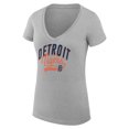 thumbnail image 2 of Women's G-III 4Her by Carl Banks  Heather Gray Detroit Tigers Filigree Team V-Neck Fitted T-Shirt, 2 of 3