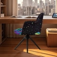 thumbnail image 3 of Whosucclay Frog Mushroom Daisy Star Print Swivel Armrest Curved Back Cover, Washable Home Office Desk Chair Covers, Dustproof Stretch Wingback Dining Chair Cover Protector, for Vanity Living Room, 3 of 7