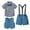 Blue, variant on Penkiiy Boys Short Sleeve Printing Shirts&Strap Shorts&Vest Three-piece Set,Photography Performance Set Boys Sorts Sets Size 4 Years Blue 2023 Summer Deal