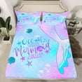thumbnail image 2 of Homewish Marine Mermaid 3pcs Twin Sheet Sets for Kids Teens Girls,Ocean Sea Princess Twin Fitted Sheet,Blue Purple Gradient Breathable Flat Sheet,Ultra Soft Home Decor, 2 of 7