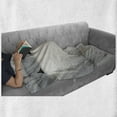 thumbnail image 6 of Abstract Soft Flannel Fleece Throw Blanket, Brickwork Concrete Room with 3 Ceiling Lamps Modern Minimalistic Design, Cozy Plush for Indoor and Outdoor Use, 50" x 70", Black and White, by Ambesonne, 6 of 6