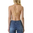 thumbnail image 3 of MODA NOVA Juniors Party Cami Spaghetti Straps Criss Cross Crop Sequin Top, 3 of 4