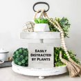 thumbnail image 5 of Zomyto 7x7 IN Funny Plant Lover Wooden Box Sign Desk Decor Easily Distracted by Plants Wood Block, 5 of 5
