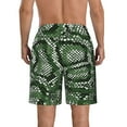 thumbnail image 3 of Bixox Men's Green Snakeskin printing Casual Classic Fit Short Summer Beach Shorts, 3 of 6