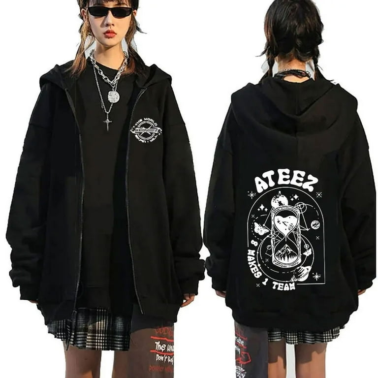 FJ01 Korean Ateez Band Music Album Zipper Hoodie Men Women