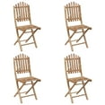 thumbnail image 3 of vidaXL 5 Piece Folding Patio Dining Set with Cushions Bamboo, 3 of 11
