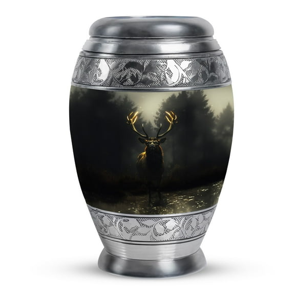 KARYLIZ Large Deer Urn - Urn For Human Ashes Adult Man - Funeral Urn For Adult Ashes Men - Memorial Urn - Urn For Ashes For Women - Cremation Urn For Human Ashes Women & Men - Decorative Urn 10inch