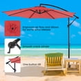 thumbnail image 3 of MCQ 10FT Cantilever Outdoor Patio Umbrella with Tilt & Crank, Self-Locking with 8 Sturdy Ribs, Large Sun Shade for Deck, Poolside, Red, 3 of 7
