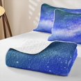 thumbnail image 4 of jejeloiu Blue Purple Galaxy Star Twin Quilt Set Kids,Dreamy Magical Sky Pattern Twin Coverlet Set For Girls,2pcs, 4 of 7