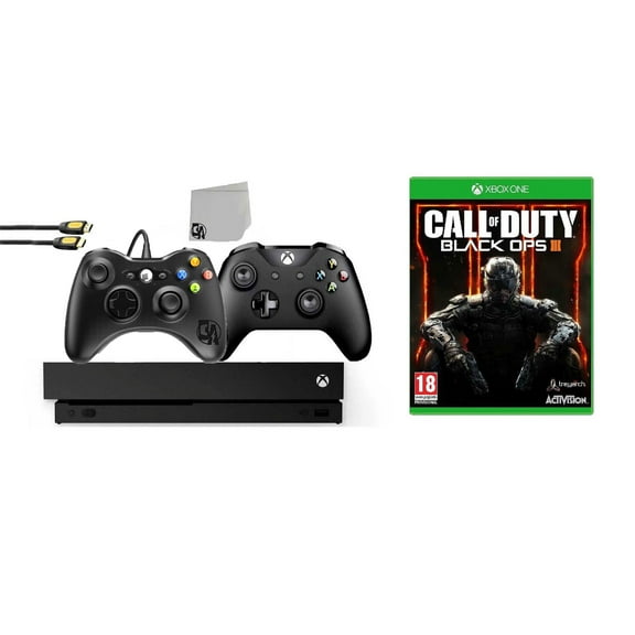 Pre-Owned Microsoft Xbox One X 1TB Gaming Console Black with 2 Controller Included with Call of Duty- Black Ops III BOLT AXTION Bundle ( )