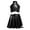 Black, variant on TTAO Kids Girls 2-Piece Latin Jazz Performance Clothes Sequins Dance Outfit Crop Top and A-Line Skirt Silver 8