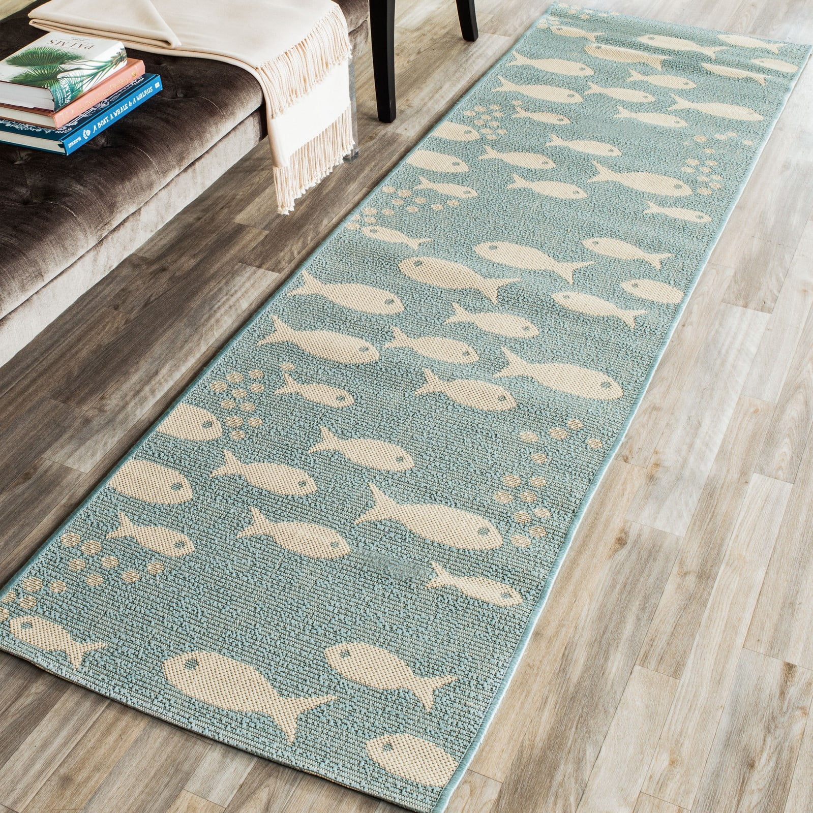 Safavieh Courtyard Trena Fish Print Indoor/Outdoor Area Rug Walmart