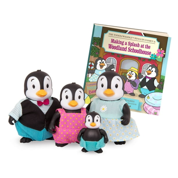 Li'L Woodzeez - Adorable juego de figuras de animales con cabaña y escuela en miniatura, incluye muebles y libro de cuentos que fomenta el juego imaginativo, juguetes coleccionables para niños mayores