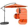 thumbnail image 4 of Spaco 10 Feet Offset Umbrella with 8 Ribs Cantilever and Cross Base-Orange, Patio Offset Umbrella with Easy Tilt Adjustment, Outdoor Cantilever Hanging Umbrella, Sunshade Umbrella Canopy, 4 of 9