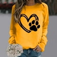 thumbnail image 2 of Shadoumai Womens Dog Mama Sweatshirts Dog Paw Print Love Heart Graphics Tops Long Sleeve Crewneck Pullover Casual T-Shirts Fall Winter, 2 of 4