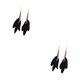 thumbnail image 2 of Qarigey 2 uds pendientes pluma Bohemia borla pendiente largo Vintage pantalla ocio joyería accesorios moda elegante Negro 2piezas, 2 of 6