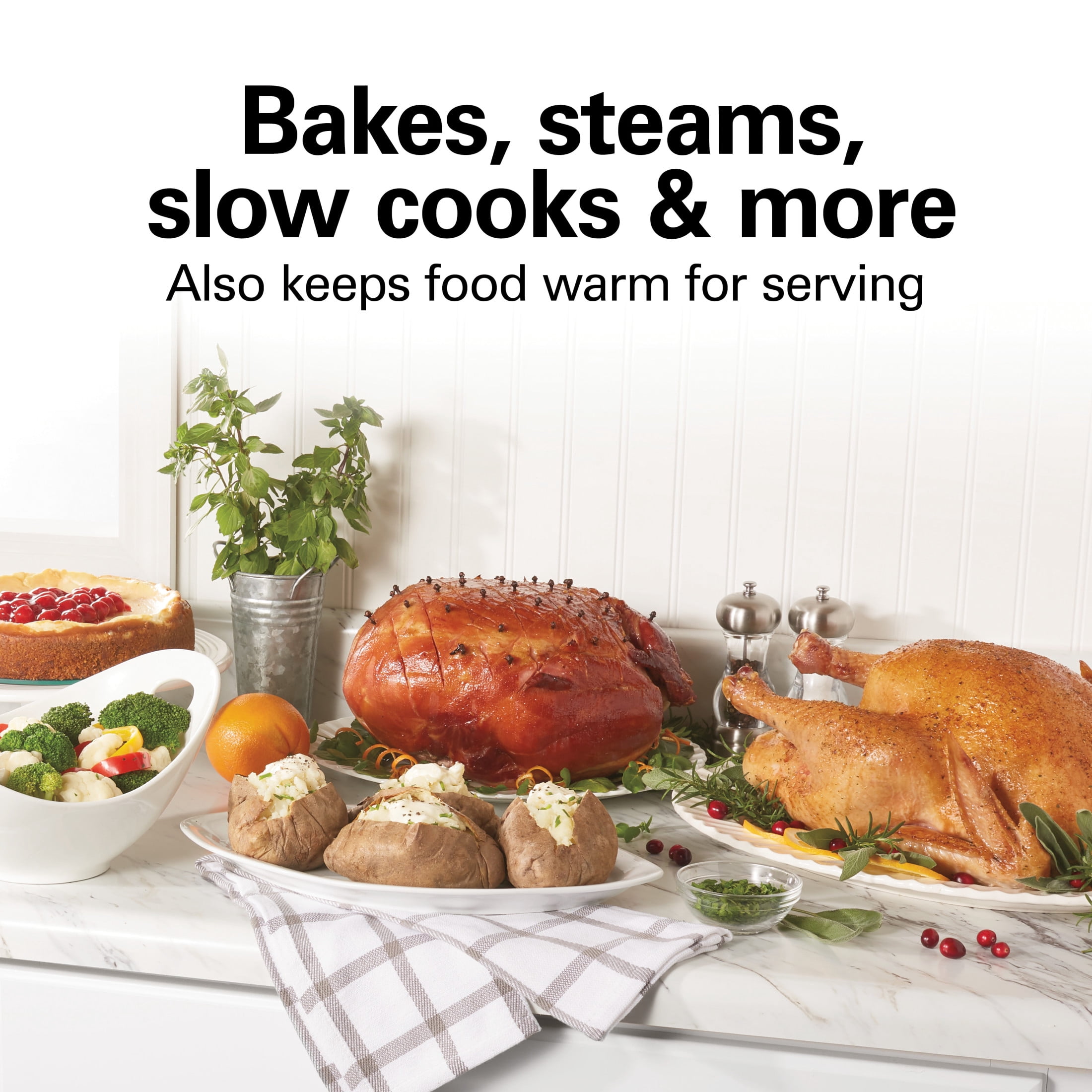 Hamilton Beach 22 Quart Electric Roaster Oven with Removable Pan, Red
