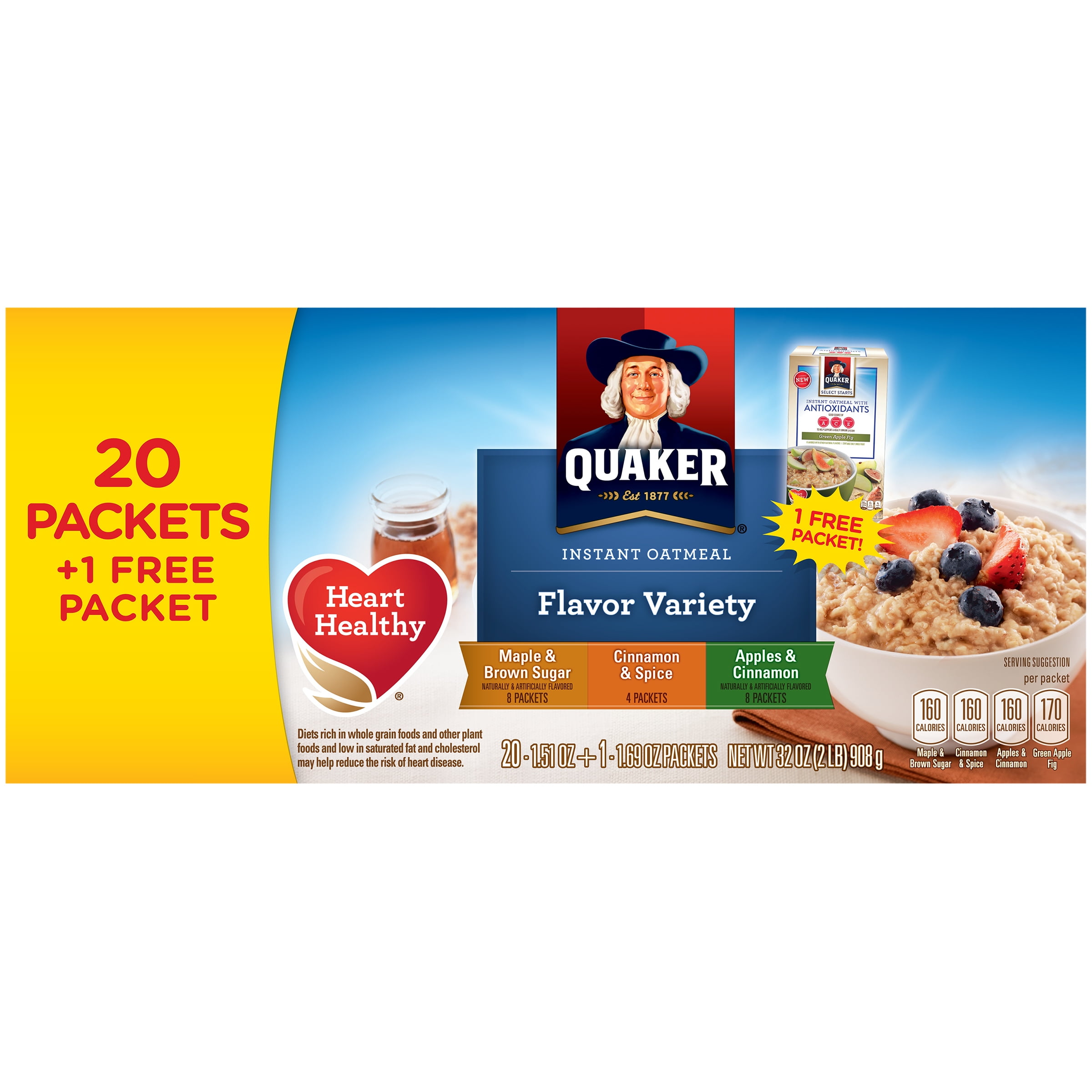 Quaker Flavor Variety Instant Oatmeal 20-1.51 oz. Packets