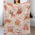 thumbnail image 5 of Sloth Blanket Sloth Gifts for Girls Women Sloth Throw Blanket for Kids Adults Soft Warm Cozy Fleece Blanket for Couch Sofa \u200bBed 50"x60", 5 of 6