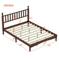 thumbnail image 4 of Aukfa Retro Queen Size Bed Frame with Gourd Shaped Headboard, Wood Platform Bed, Walnut, 4 of 8