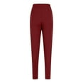 thumbnail image 4 of TEAJOPSUU Girls Leggings Full Length Soft Comfy Leggings Elastic Waist Stretchy Pull-On Tights Pants Burgundy, 4 of 7