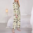 thumbnail image 3 of Fuzoiu Chicken Cartoon Print Women's Long-Sleeved Pajama,Lounge Button Down Nightwear,Womens Notch Collar Pajama Set-Medium, 3 of 7