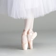 thumbnail image 3 of Chomel Ballerines de Ballet pour Filles, Chaussures de Pointe Rose Rouge pour Femmes, Chaussures de Ballet en Satin et Toile pour Danser Beige, 3 of 5