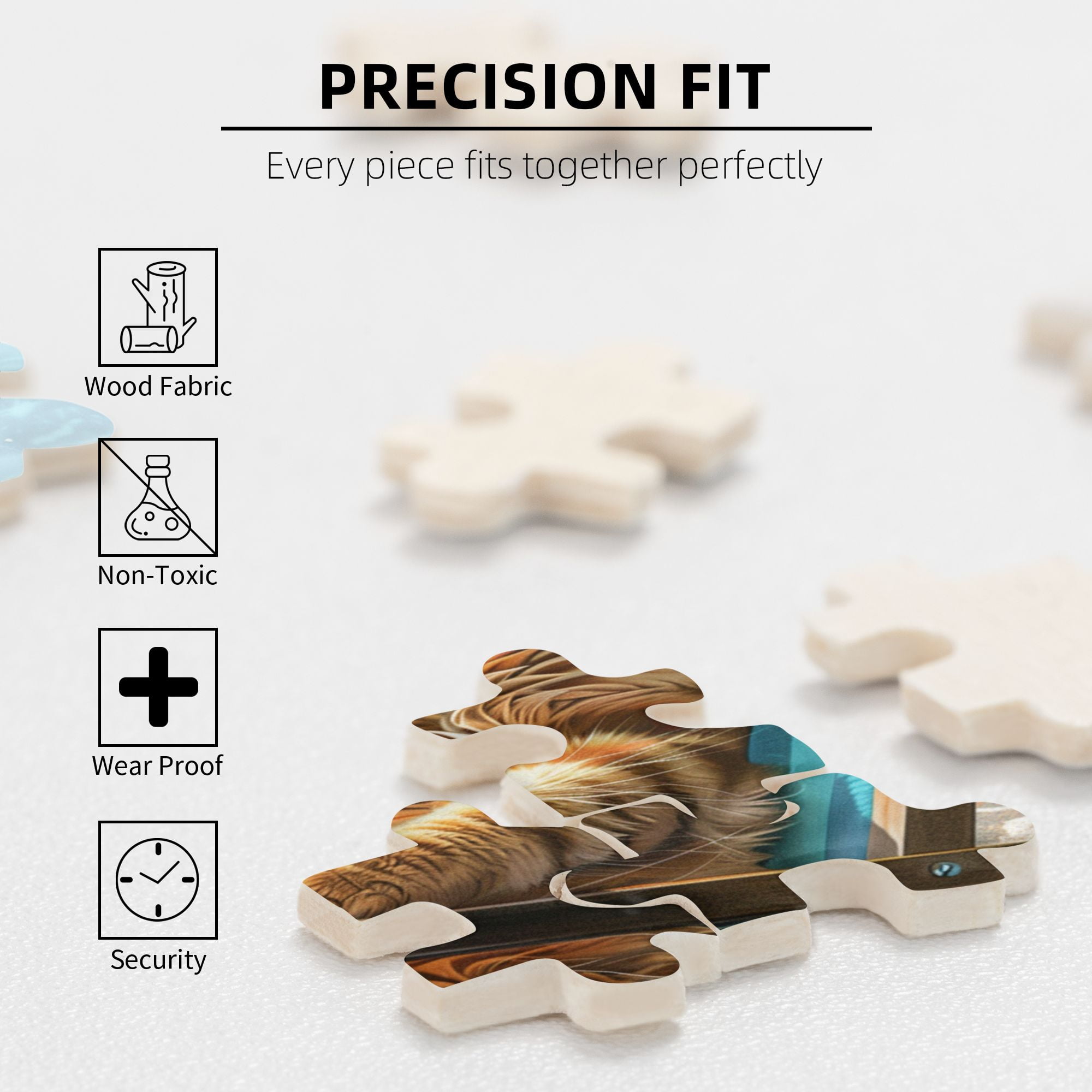 1000 pcs 1000 Piece Vibrant Wooden Jigsaw Puzzle Cat's Beach Time,Unique Artwork for Adults,Funny Cat's Beach Time Stress relieving puzzle 1000 Piece,Great for Relaxation and Display for Puzzle Lover