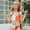 Orange-2, variant on Bathing Suits for Girls Girls Swimsuit with Shorts Girls' Two-Piece Swimwear Bikini for