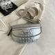 thumbnail image 3 of Bolso de pecho para mujer Bolso de mano con patrón de cocodrilo de PU Bolso de cinturón de color sólido (Plata) Ndcxsfigh Para Estrenar, 3 of 4